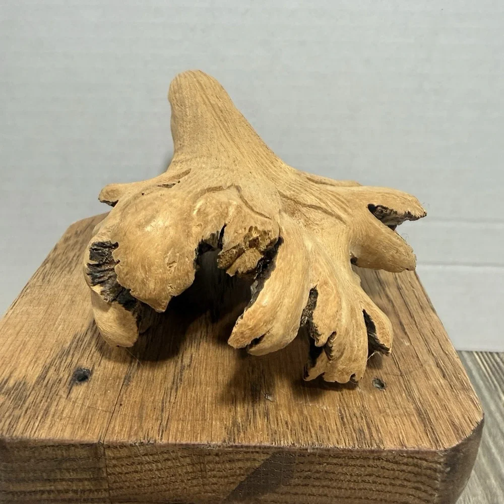 Hand Carved Eagle Wooden With Raw Edge Patriotic